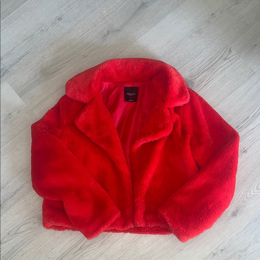 Angel Kiss Red Faux Fur Jacket